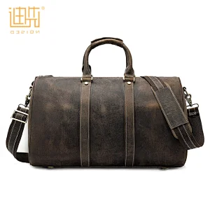 Wholesale hot sale multiple customized personalized cow hide leather strap shoulder travel bag