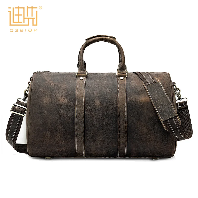 Wholesale hot sale multiple customized personalized cow hide leather strap shoulder travel bag