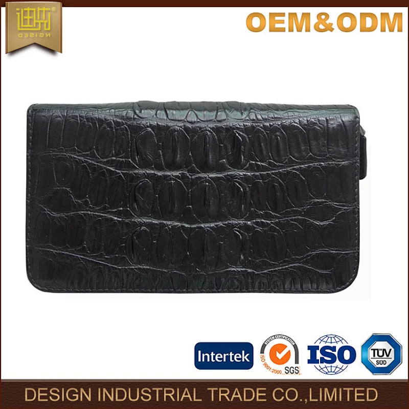 zipper men long leather wallet wholesaler