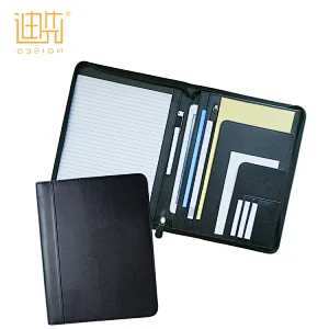 Hot selling practical ring binder portfolio folder pu leather for men