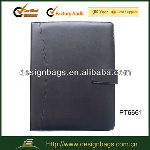 cartera de cuero con calculadora