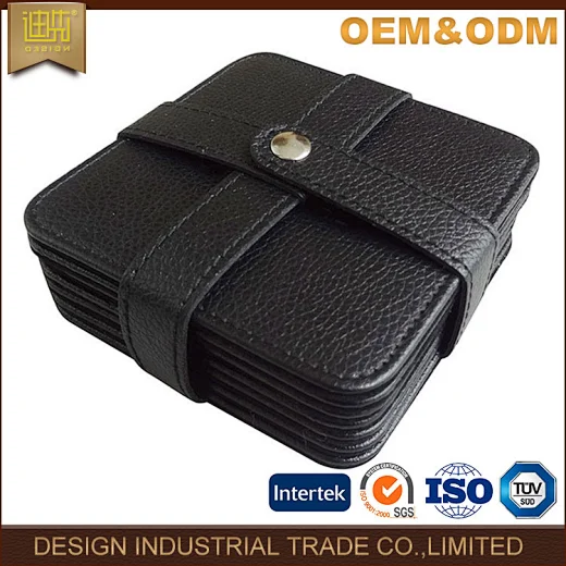 leather coaster set