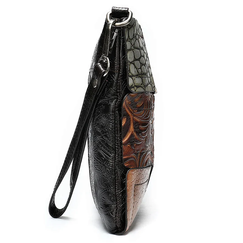 Custom high quality creative spliced leather crossbody handbag for women