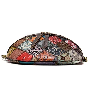 Female simple trend small crossbody purses cowhide leather shoulder bag