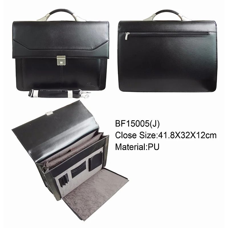 High quality black pu leather briefcase from China supplier