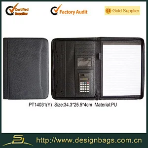 Filling product leather file foler with calculator