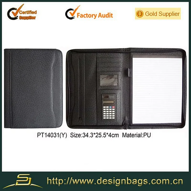 Filling product leather file foler with calculator