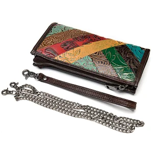New retro fashion multifunction office party bags women girls genuine cow leather shoulder wrist strap long purse