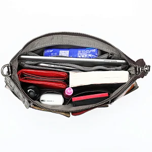 Custom high quality creative spliced leather crossbody handbag for women