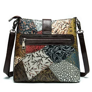 Wholesale custom printing shoulder crossbody leather ladies tote bag