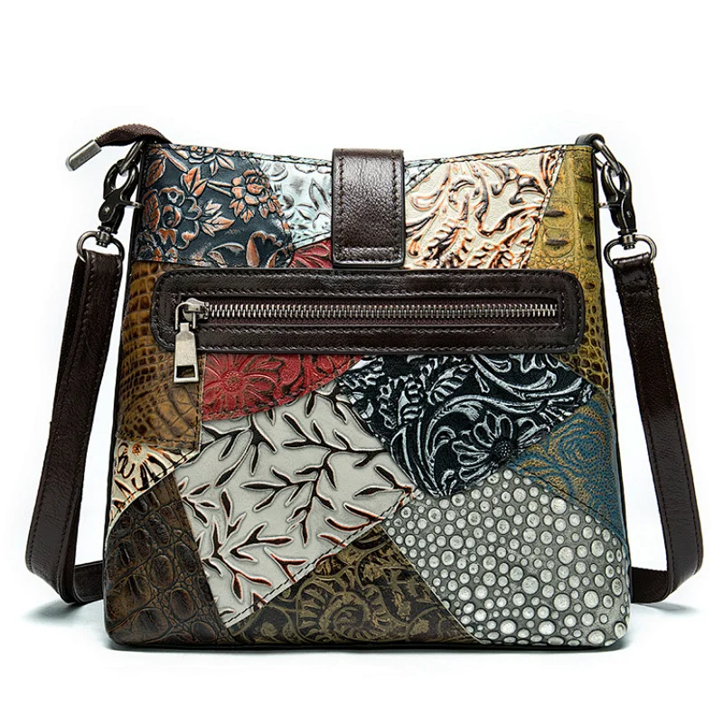 Wholesale custom printing shoulder crossbody leather ladies tote bag