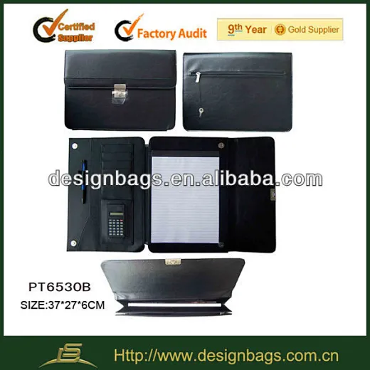 leather portfolio with calculator