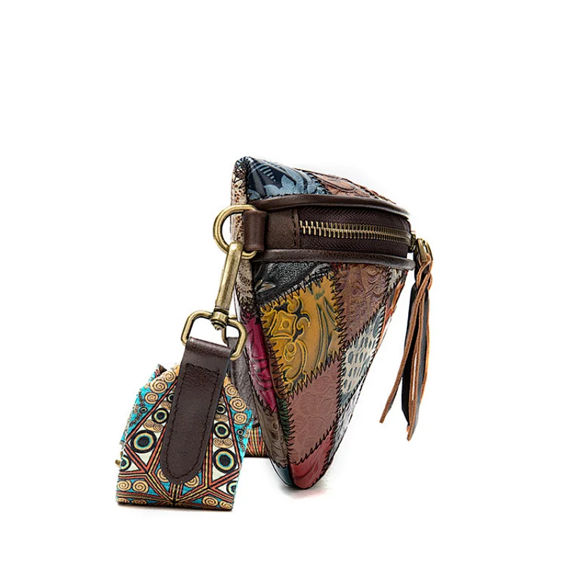 Female simple trend small crossbody purses cowhide leather shoulder bag