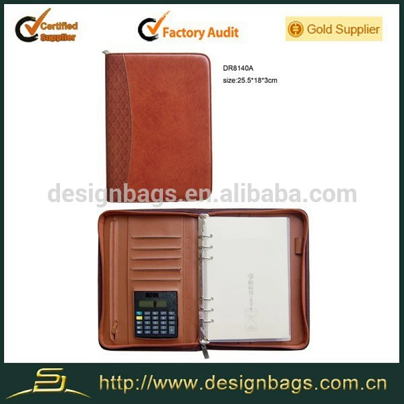 Ring binder portfolio China wholesale diary notebook high quality new arrival Diary book cover with zipper