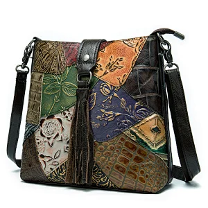 Wholesale custom printing shoulder crossbody leather ladies tote bag