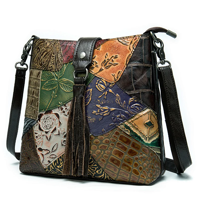 Wholesale custom printing shoulder crossbody leather ladies tote bag