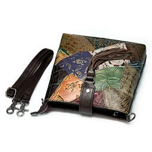 Wholesale custom printing shoulder crossbody leather ladies tote bag