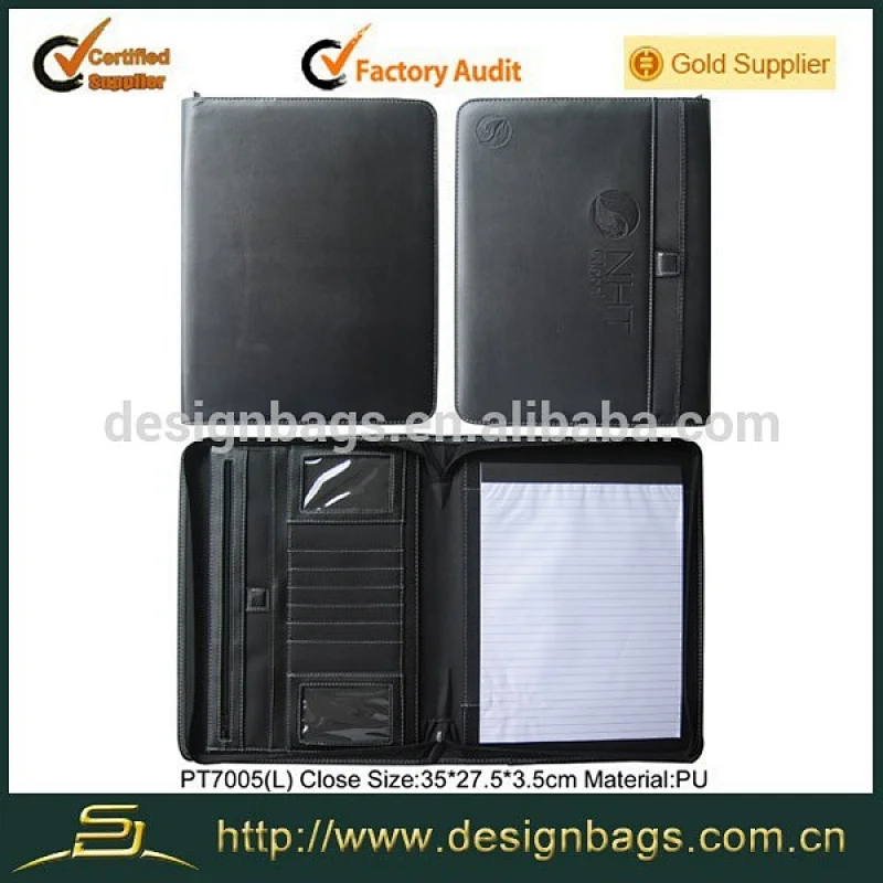 Cheap zipper portfolio professional a4 portfolio