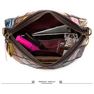 Female simple trend small crossbody purses cowhide leather shoulder bag