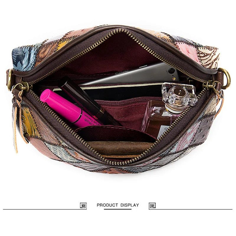 Female simple trend small crossbody purses cowhide leather shoulder bag