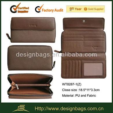 high quality Pu fabric leather wallet for men