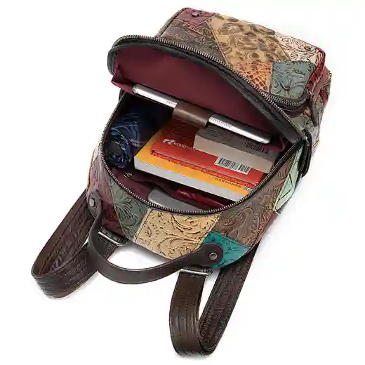 leather splice backpack