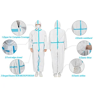 PPE High Antibacterial Reusable Plastic Closures Isolation suit Protective Clothing