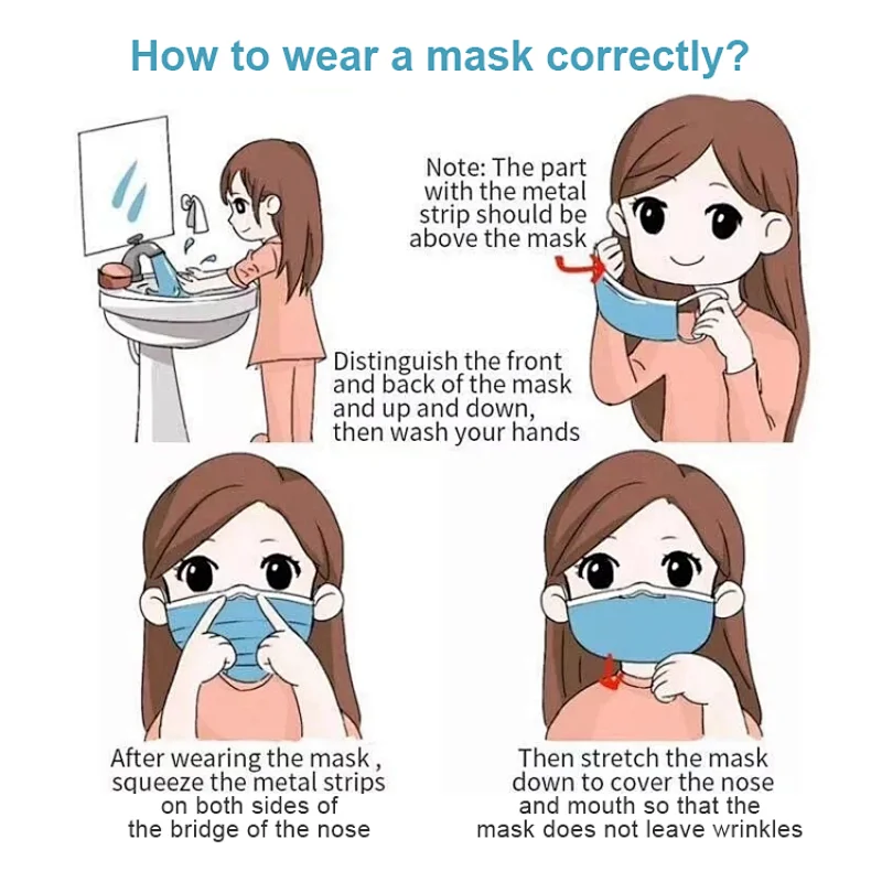 3 Layer Protection Elastic Ear Loop Dust Filter Safety Disposable Fask Mask