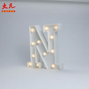 N holiday light lighting wedding high grade word sign 3d light box letter sign alphabet lamp plastic letter light led