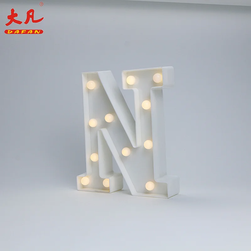 N holiday light lighting wedding high grade word sign 3d light box letter sign alphabet lamp plastic letter light led