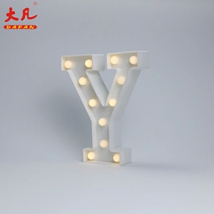 Y led lights battery letter jewelry light decorative lamp 3d letter sign acrylic led light letter