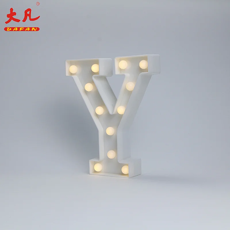 Y led灯电池字母饰品灯装饰灯3d字母标牌亚克力led灯字母