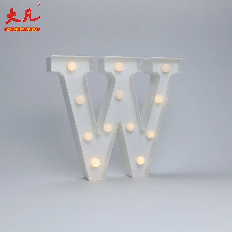 W Christmas led light battery letter light plastic led panel word light led alphabet letters