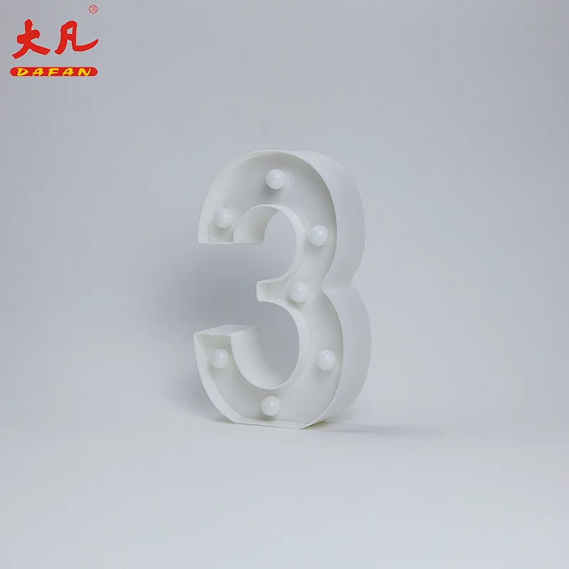 3形状LED字母灯塑料字母灯标志为所有节日，婚礼，党装饰夜灯