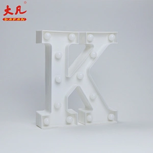 K table decoration led home lighting battery led light alphabet letters word light