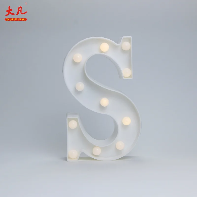S字母环led家居照明信箱灯电池供电灯3d字母标志室灯