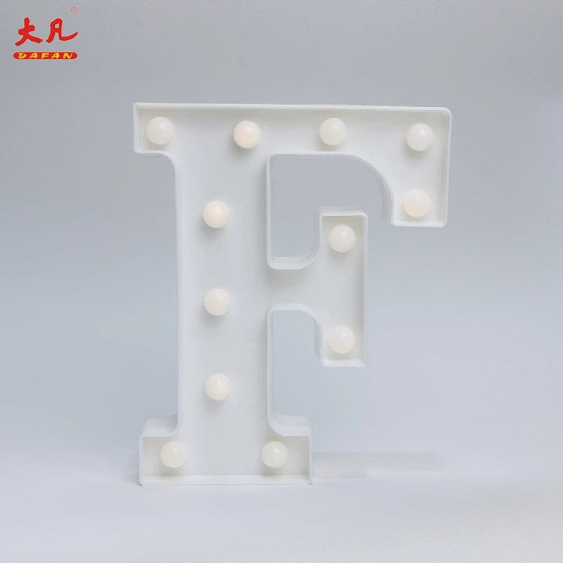 F shape decorative led lights light indoor design lamp room light battery letter light