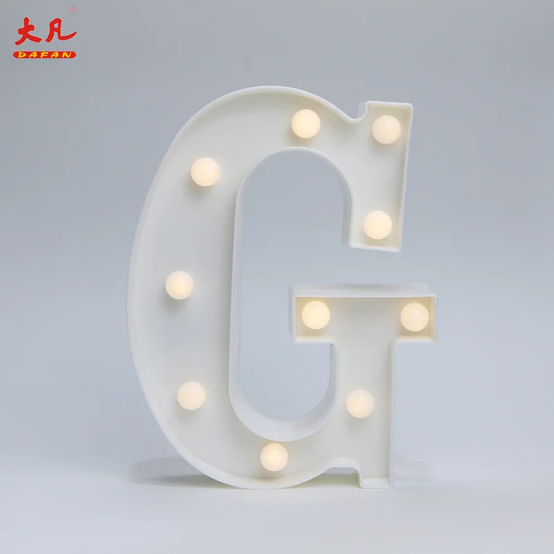 G字母环塑料灯箱led装饰灯字母字母电池led灯