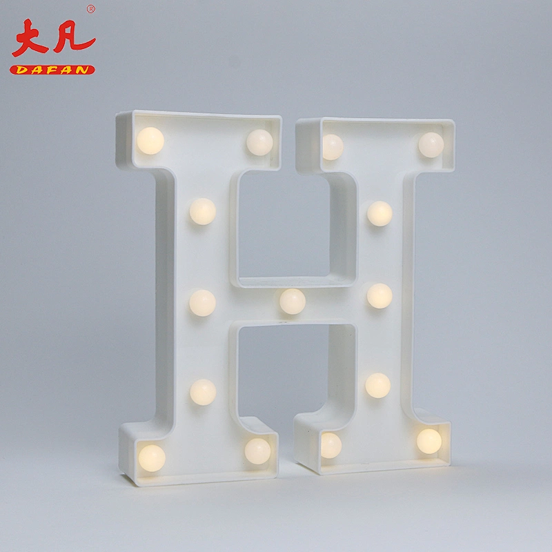 letter h keychain led Christmas lights led decoration light for wedding plastic light cube light letter box