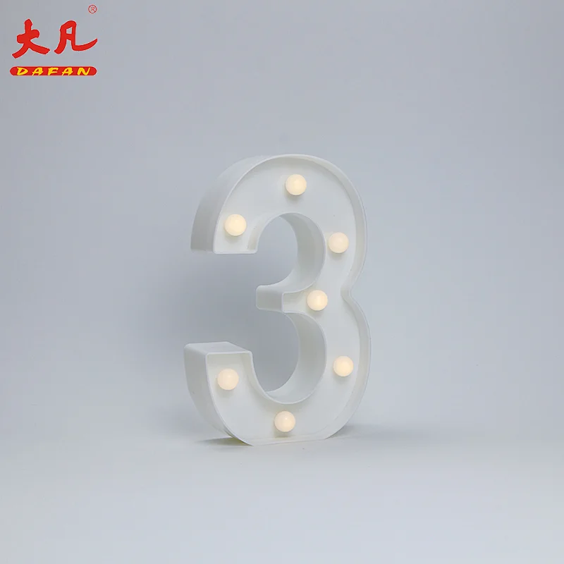 3形状LED字母灯塑料字母灯标志为所有节日，婚礼，党装饰夜灯