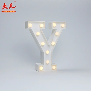 Y led lights battery letter jewelry light decorative lamp 3d letter sign acrylic led light letter