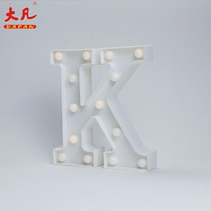 K table decoration led home lighting battery led light alphabet letters word light