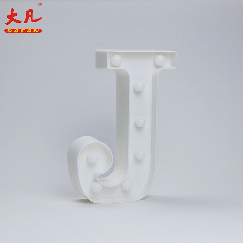 J Christmas led light room light ring with letter design plastic light 3d led letter sign