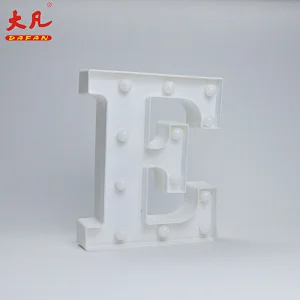 E ring with letter design plastic bulkhead light Christmas decoration 3d letter sign