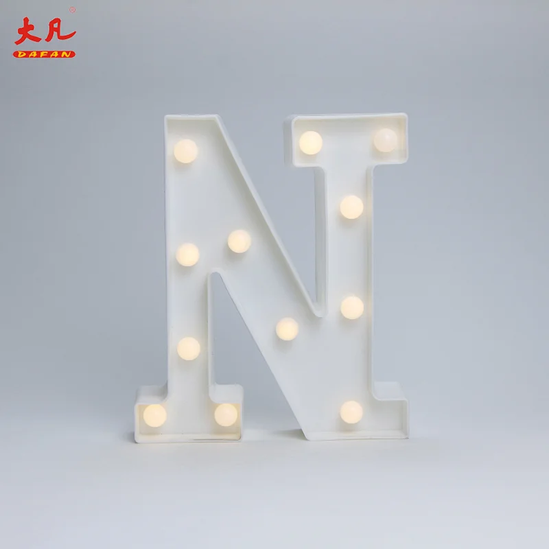 N holiday light lighting wedding high grade word sign 3d light box letter sign alphabet lamp plastic letter light led