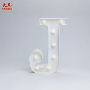 J Christmas led light room light ring with letter design plastic light 3d led letter sign