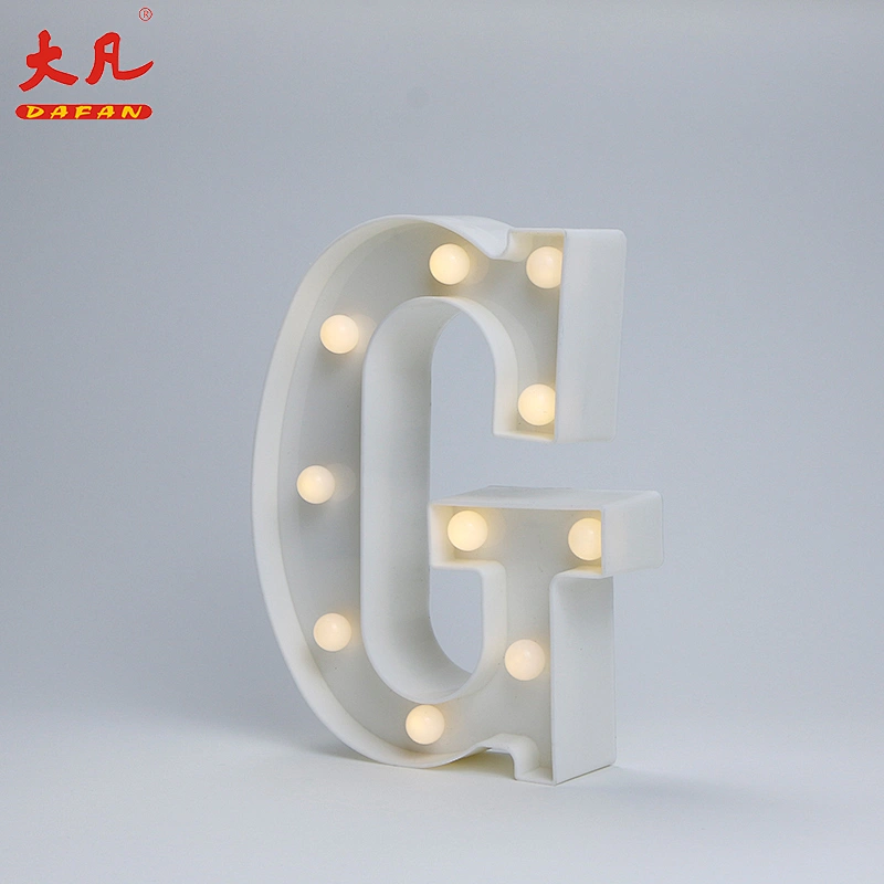 G letter ring plastic light cube led decorative lights alphabet letters battery led light
