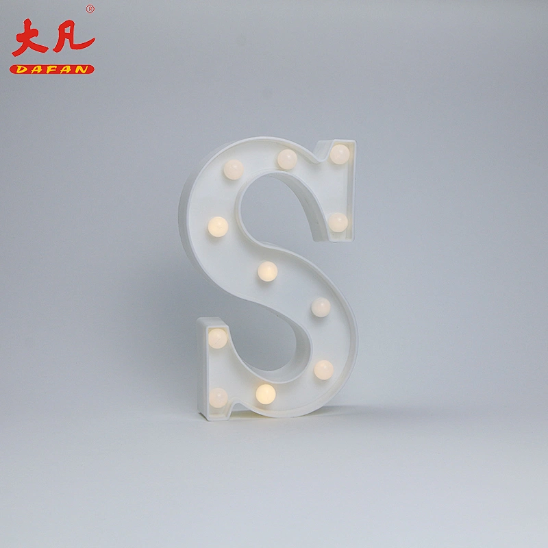 S letter ring led home lighting letter box light battery operated light 3d letter sign room light