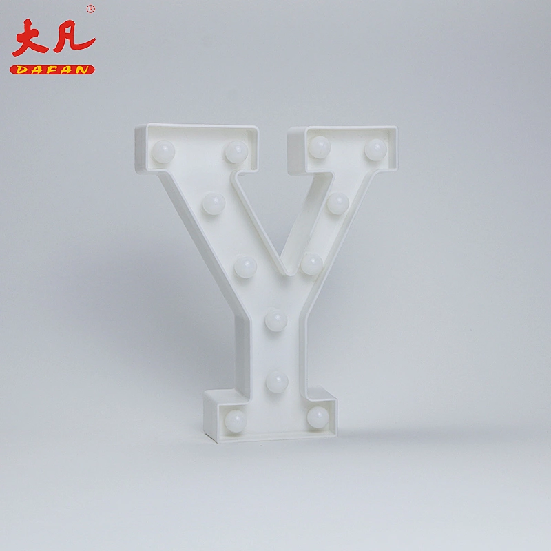 Y led lights battery letter jewelry light decorative lamp 3d letter sign acrylic led light letter