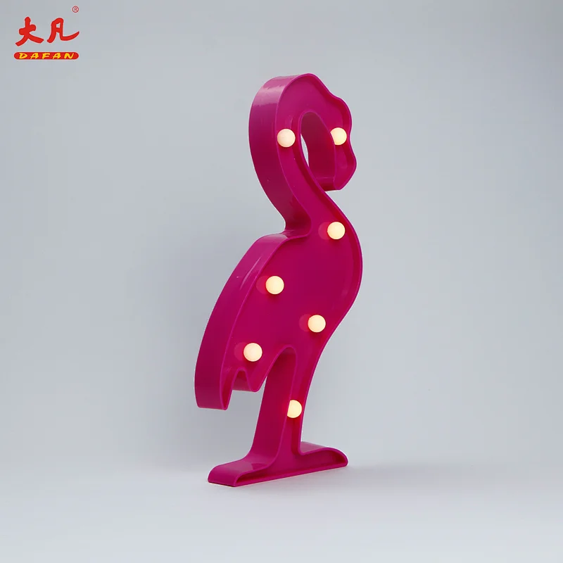 most popular flamingo indoor lamp table decoration marquee letter light plastic light 3d led letter sign